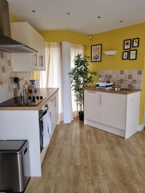 Kitchen or kitchenette, dishwasher, oven, stove