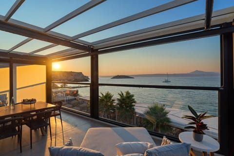 Natural landscape, View (from property/room), Balcony/Terrace, Sea view, Sunset