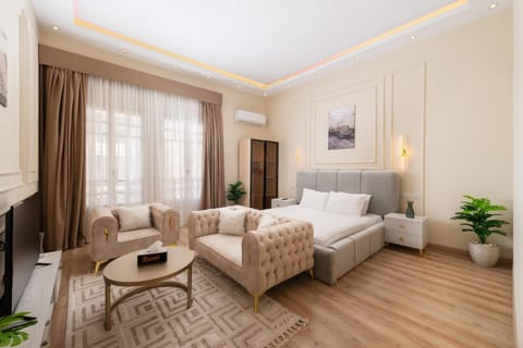 Bed, TV and multimedia, Living room, Photo of the whole room, Seating area, Bedroom, air conditioner