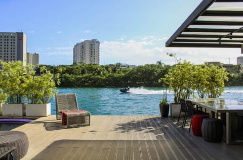 Natural landscape, BBQ facilities, Pool view, River view, Swimming pool