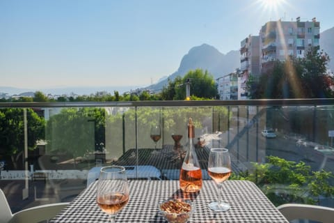 Natural landscape, View (from property/room), Balcony/Terrace, Mountain view, Alcoholic drinks