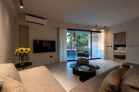 Bed, TV and multimedia, Living room, Photo of the whole room, Seating area, Evening entertainment, Bedroom, air conditioner
