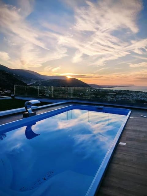 Natural landscape, Mountain view, Pool view, Swimming pool, Sunset