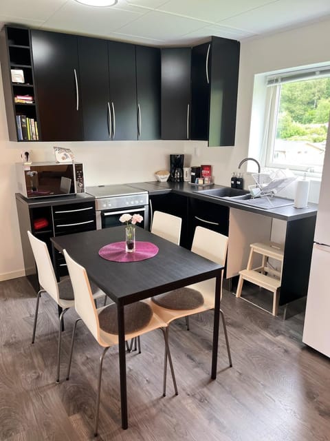 Coffee/tea facilities, Kitchen or kitchenette, Dining area, oven, stove