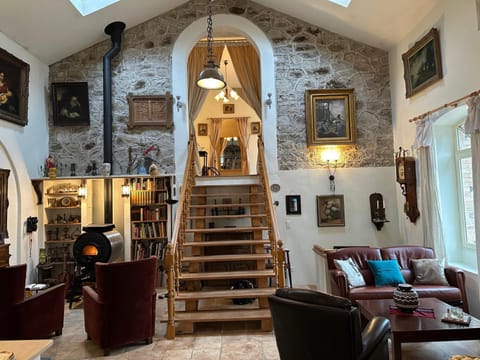 Library, Living room, Seating area, fireplace