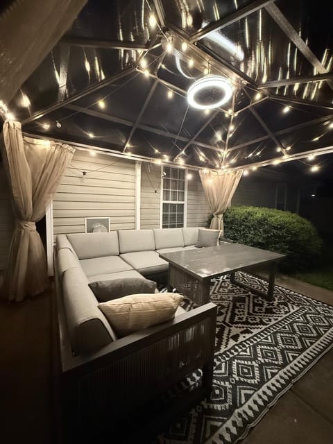 Patio, Night, Seating area
