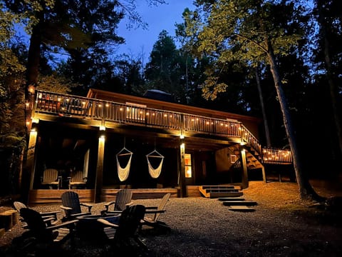 Property building, Night, Natural landscape, Garden view