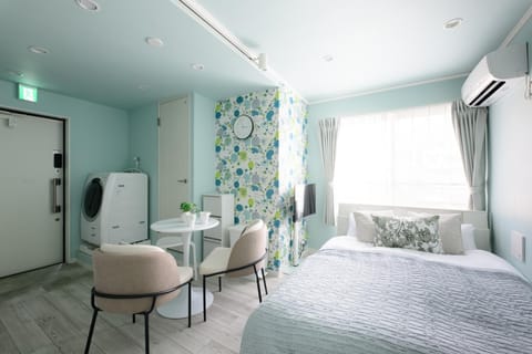 Bed, Living room, Dining area
