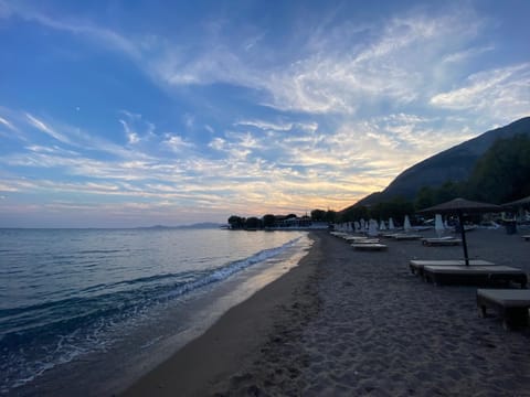 Nearby landmark, Day, Natural landscape, Beach, Mountain view, Sea view, Sunset, sunbed