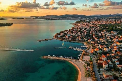 Bird's eye view, Beach, Sea view, Sunset