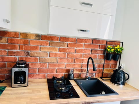 Coffee/tea facilities, Kitchen or kitchenette, microwave, stove, washing machine