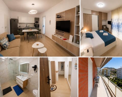 Bed, Bathroom, TV and multimedia, Kitchen or kitchenette, Living room, Photo of the whole room, Seating area, Dining area, Bedroom