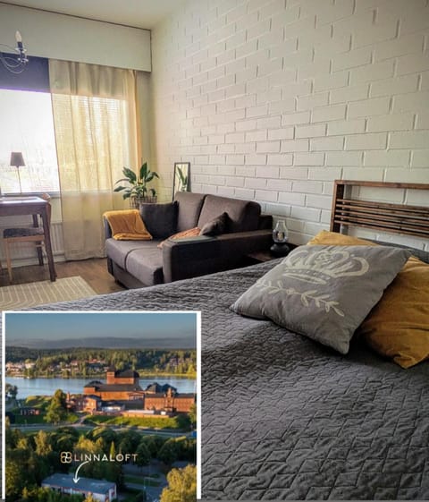 Bed, Living room, Photo of the whole room, Seating area, Bedroom