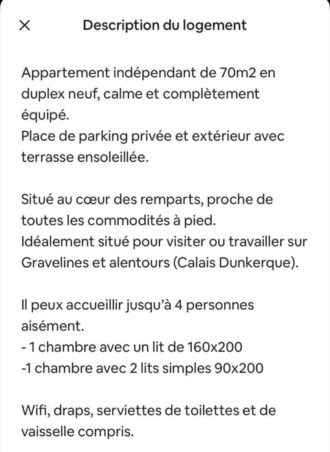 Gîte avec jardin au cœur des remparts de Gravelines Apartment in Hauts-de-France