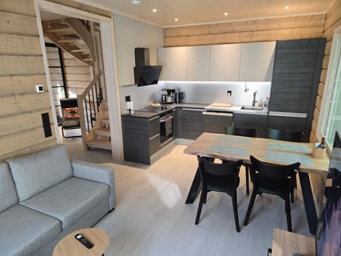 Kitchen or kitchenette, Living room, Seating area