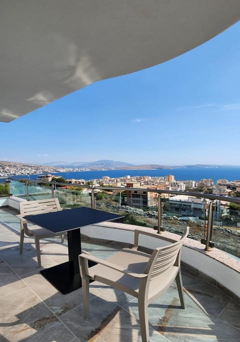 Patio, Day, Natural landscape, View (from property/room), Balcony/Terrace, Living room, Seating area, Dining area, Sea view