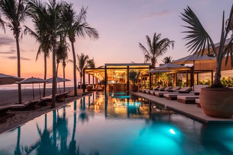 Natural landscape, Pool view, Sea view, Swimming pool, Sunset, sunbed