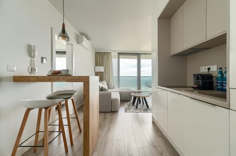 Kitchen or kitchenette, Living room, Dining area, stove