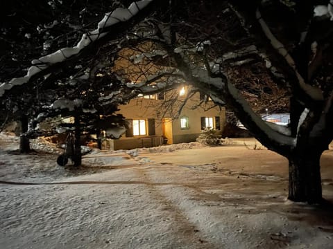 Property building, Night, Winter