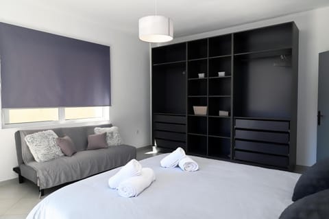 Bed, Photo of the whole room, Bedroom, towels, wardrobe