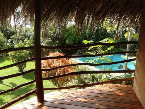 Garden, Balcony/Terrace, Decorative detail, Pool view