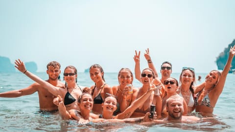 Day, People, Natural landscape, Beach, Sea view, group of guests