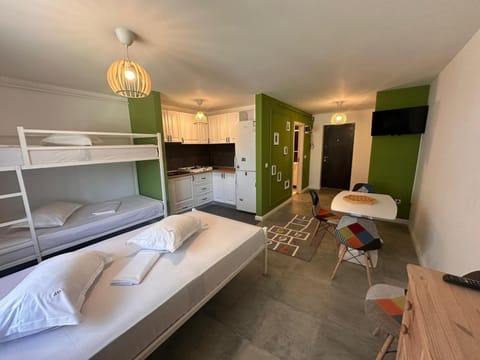 Kitchen or kitchenette, Photo of the whole room, Bedroom, bunk bed, towels