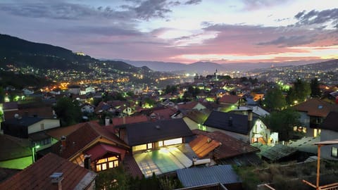 Night, Natural landscape, City view, Mountain view, Sunset