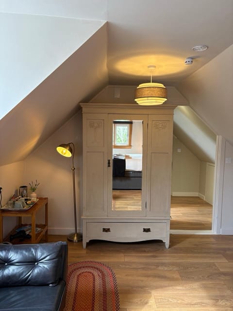 Seating area, wardrobe