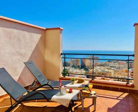 Patio, Day, Natural landscape, View (from property/room), Balcony/Terrace, Living room, Dining area, Sea view, sunbed