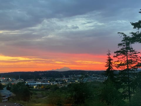 Nearby landmark, Natural landscape, Mountain view, Sunset