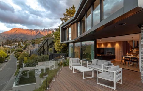 Property building, Mountain view, Sunset