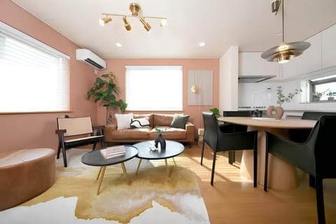 Kitchen or kitchenette, Living room, Seating area