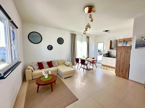 Kitchen or kitchenette, Living room, Seating area, Dining area, stove