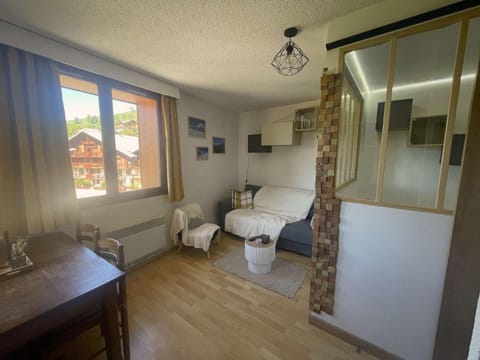 Bed, fireplace, furniture, kitchen