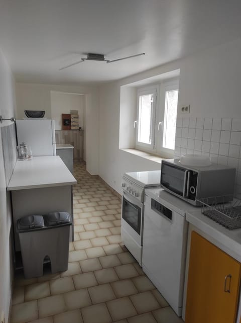 Kitchen or kitchenette, dishwasher, oven, stove