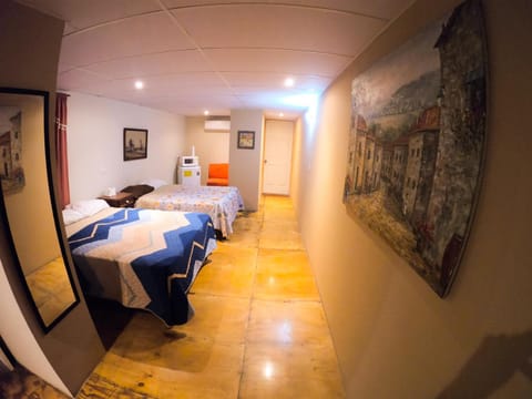 Bed, microwave, minibar, air conditioner