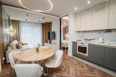 TV and multimedia, Kitchen or kitchenette, Living room, Seating area, Dining area, stove