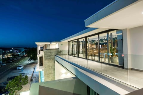 Property building, Night, View (from property/room), Balcony/Terrace, Swimming pool