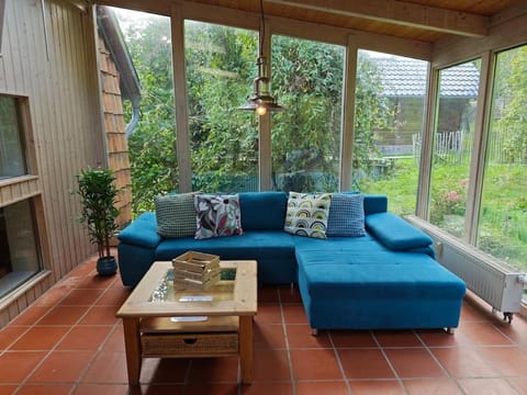 Living room, Seating area, Garden view