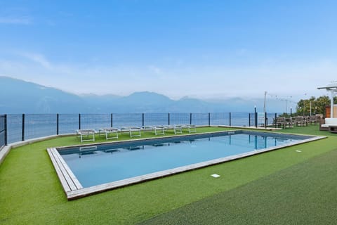 Property building, Living room, Swimming pool