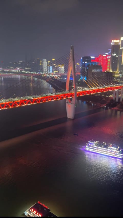Night, Natural landscape, City view, River view