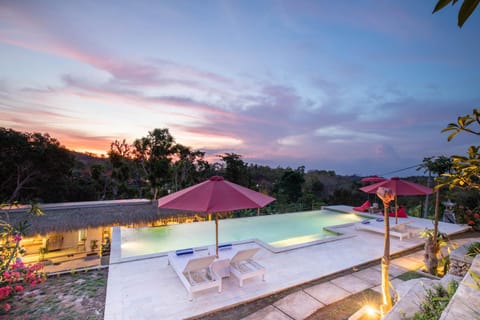 Natural landscape, Pool view, Swimming pool, Sunset