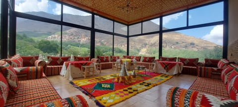 Natural landscape, Living room, Dining area, Mountain view