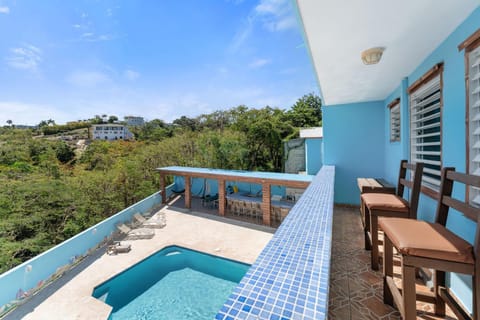 View (from property/room), Balcony/Terrace, Pool view, Swimming pool