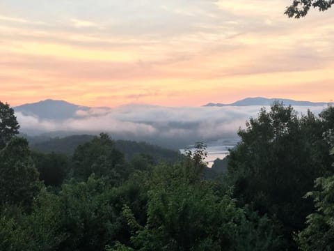 Morning View Over Lake Fontana House in Fontana Lake