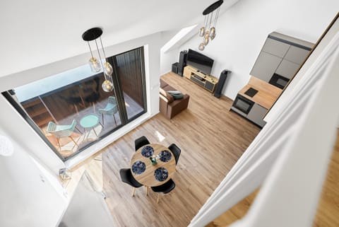 Kitchen or kitchenette, Living room, Seating area