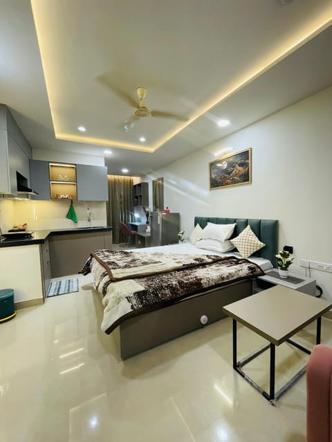 Bed, Kitchen or kitchenette, Photo of the whole room, Seating area, Bedroom