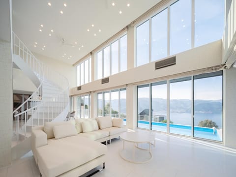 Natural landscape, Living room, Mountain view, Pool view