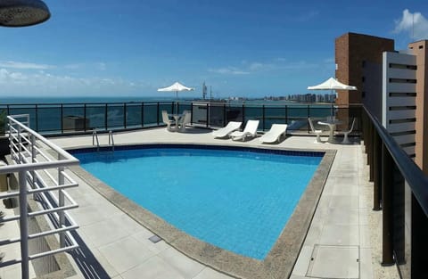 View (from property/room), Balcony/Terrace, Swimming pool, sunbed